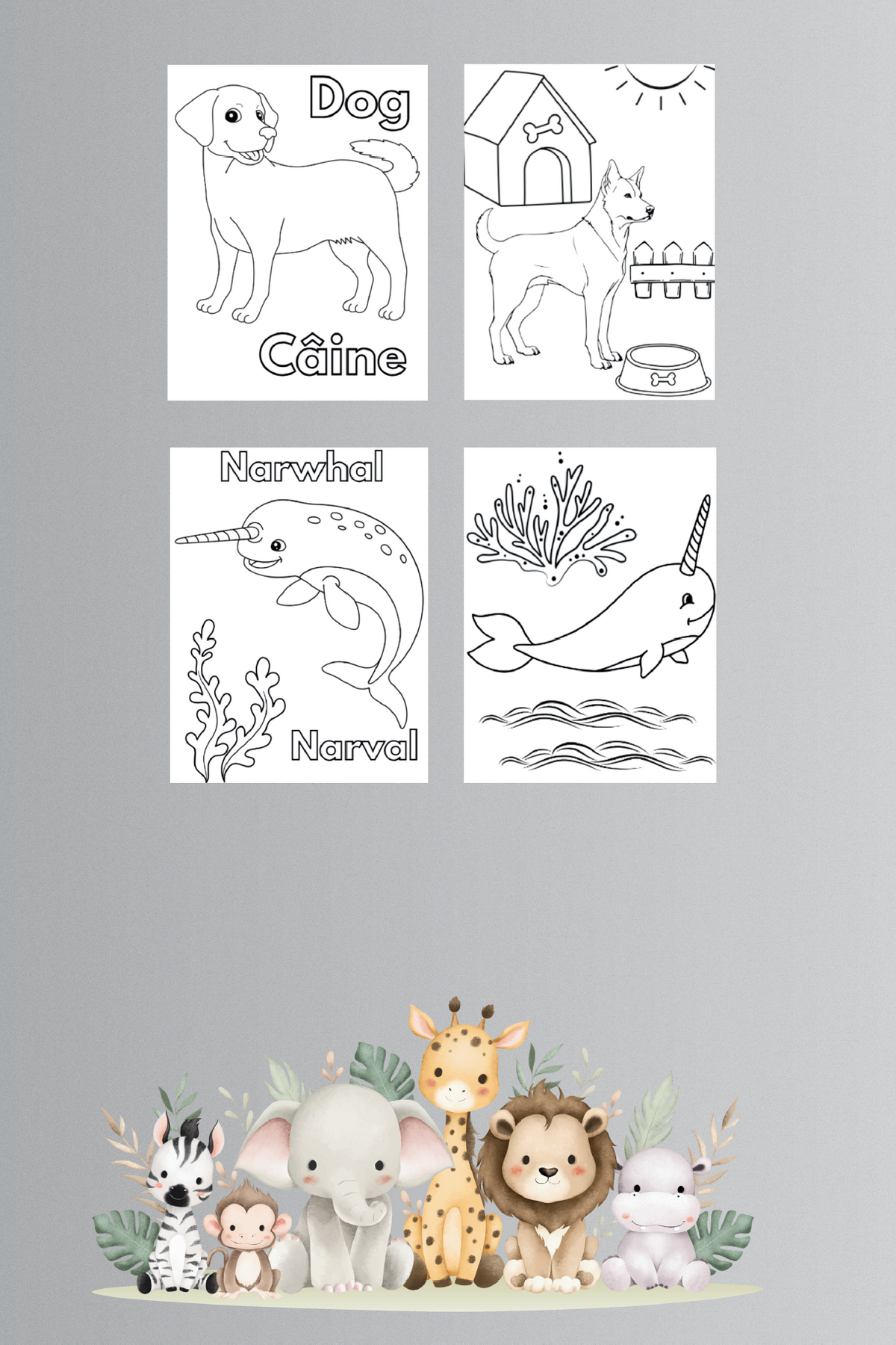 Animals coloring book from A to Z (RO-EN)