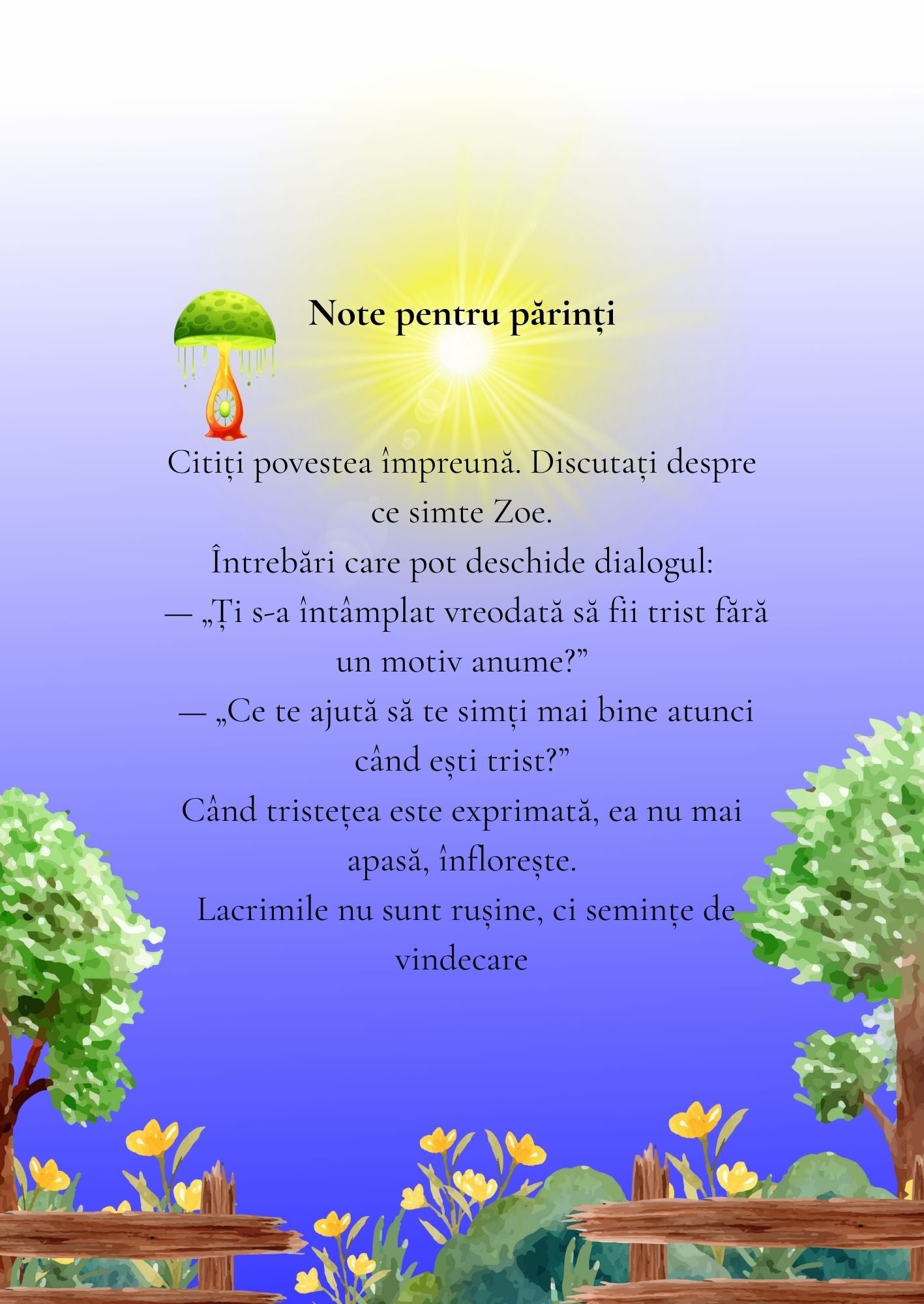 Zoe și umbra care plânge flori