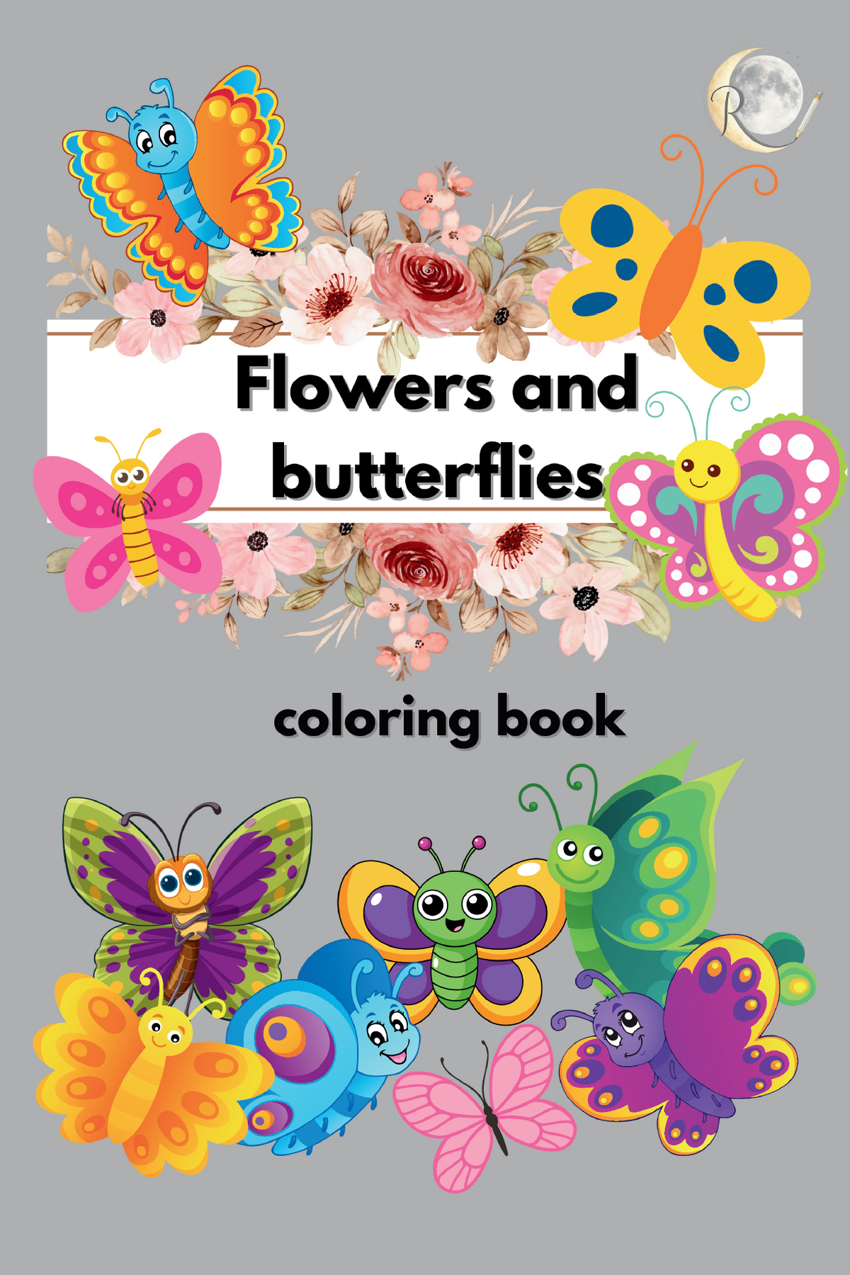 Flowers and butterflies coloring book