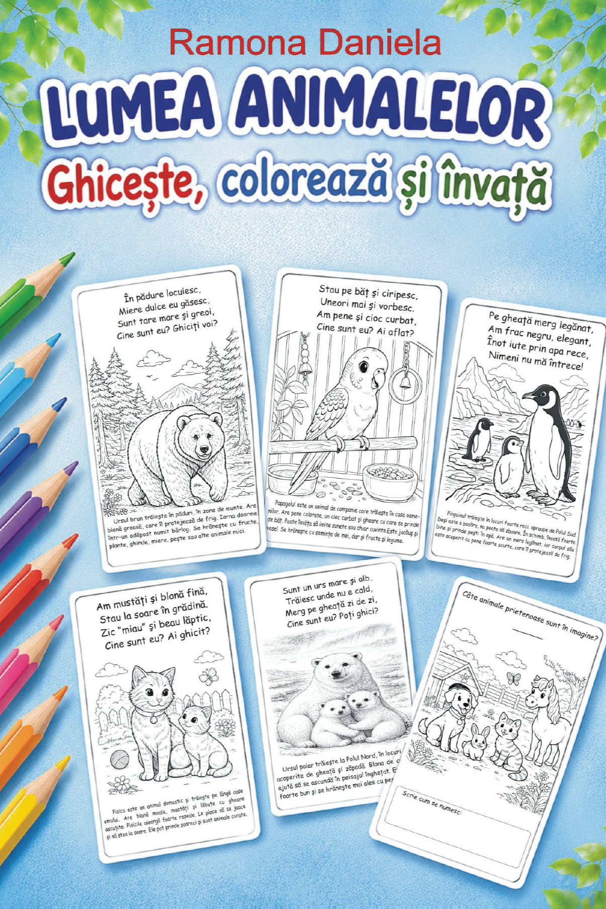Lumea animalelor - Ghicește, colorează și învață