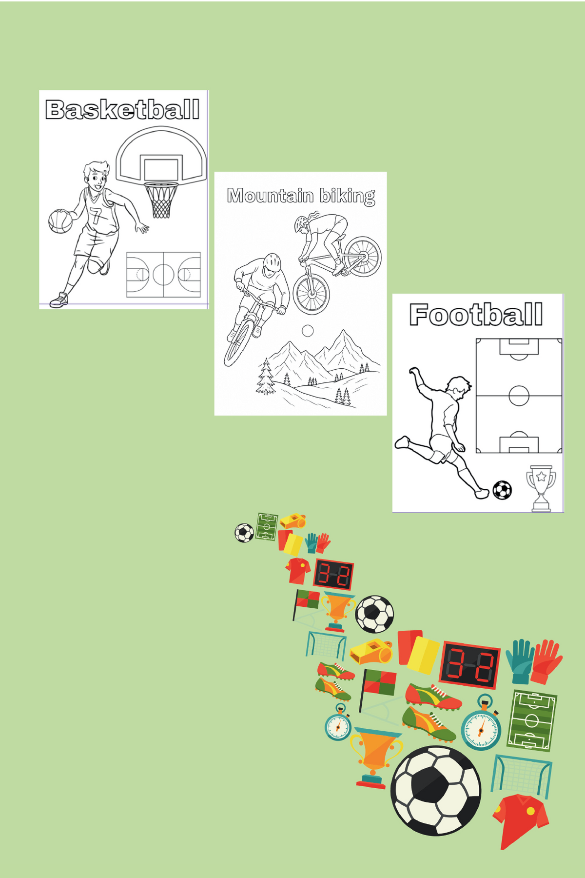 Sports coloring book from A to Z