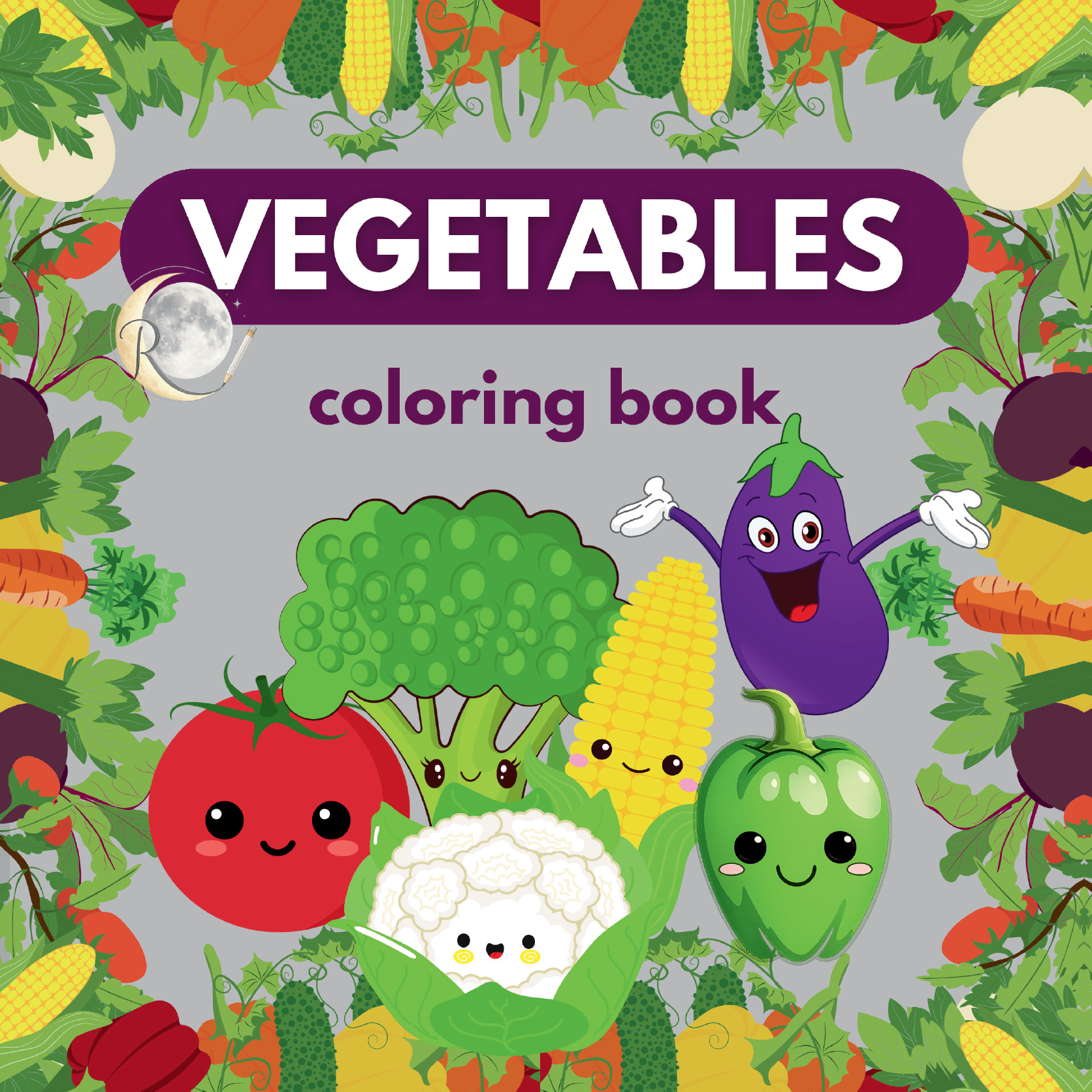 Vegetables coloring book