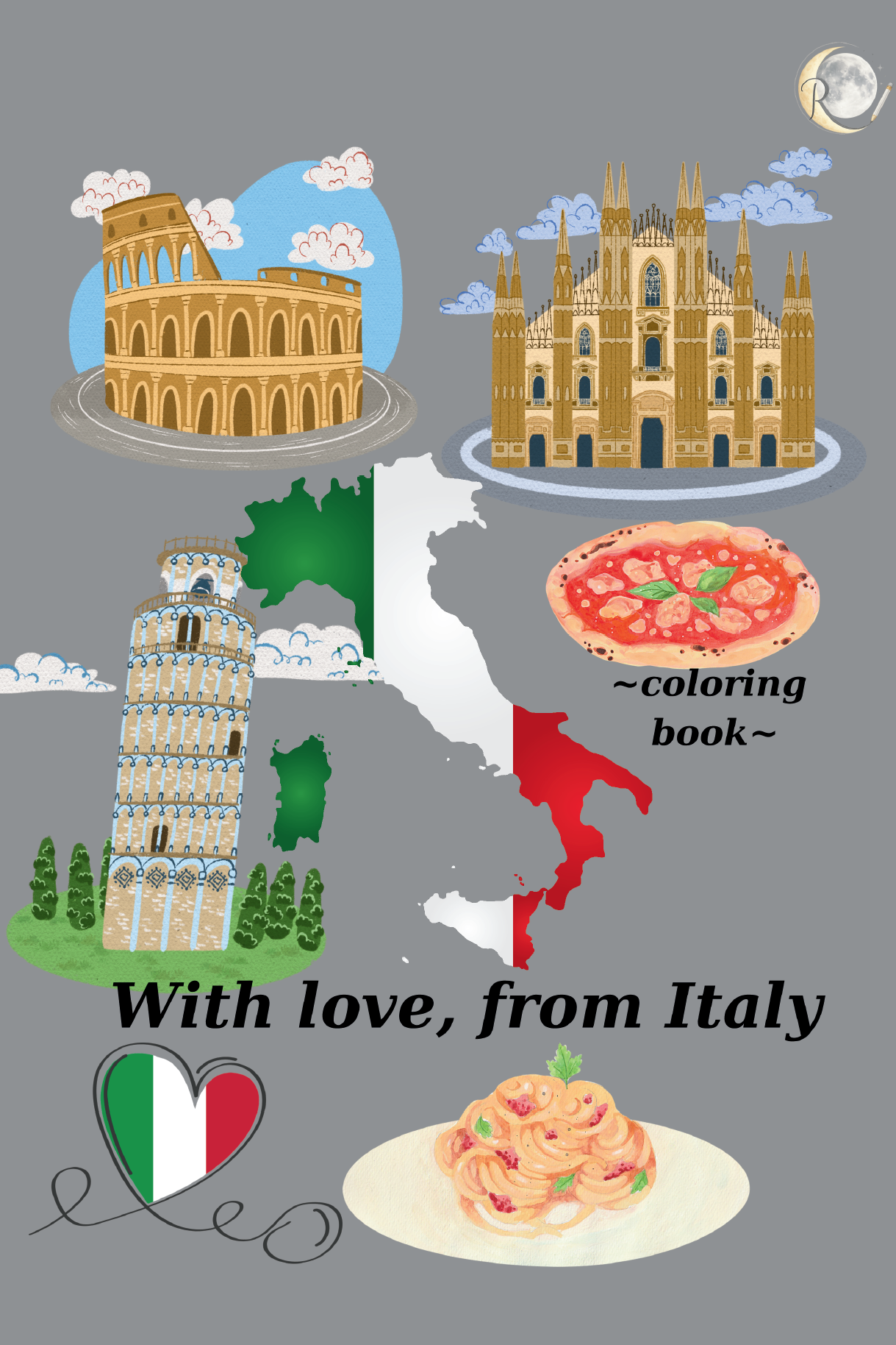 With love, from Italy - coloring book