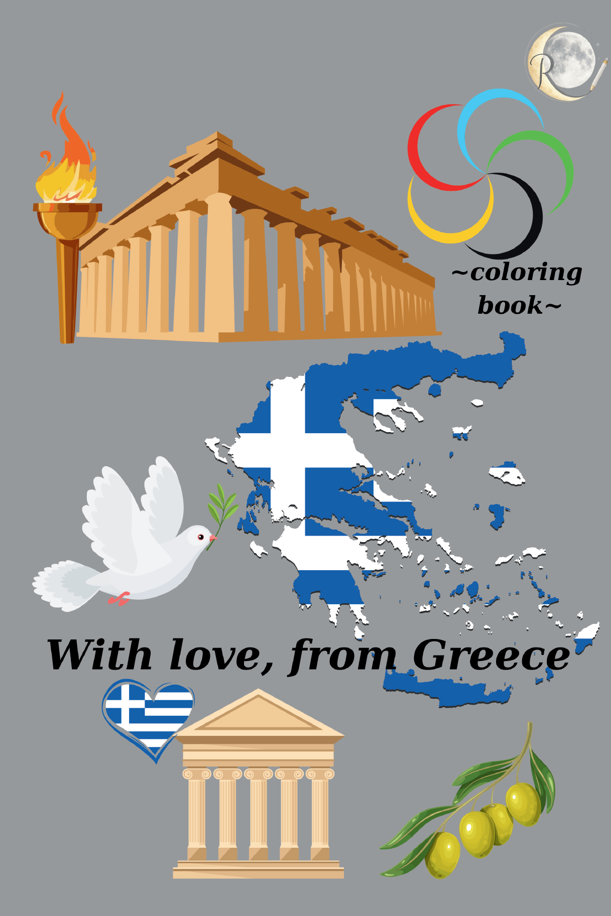With love, from Greece - coloring book