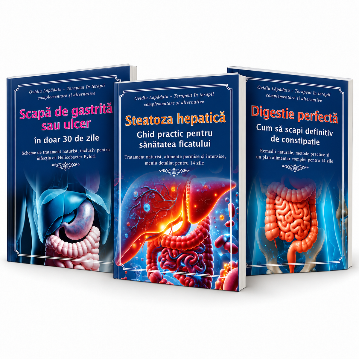 Scapă de Gastrită sau Ulcer + Digestie Perfectă + Steatoza Hepatică – Pachet 3 Cărți