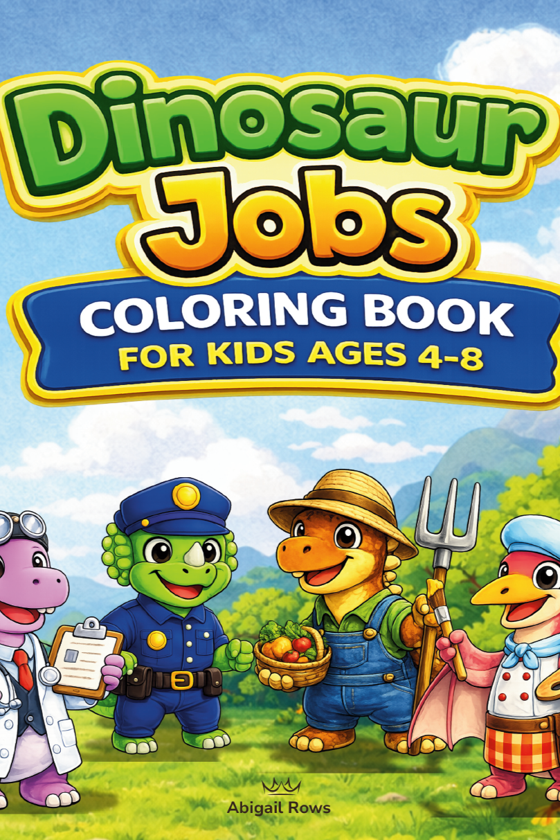Dinosaur Jobs Coloring Book for Kids Ages 4-8