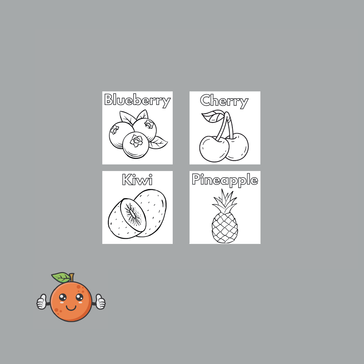 Fruits coloring book